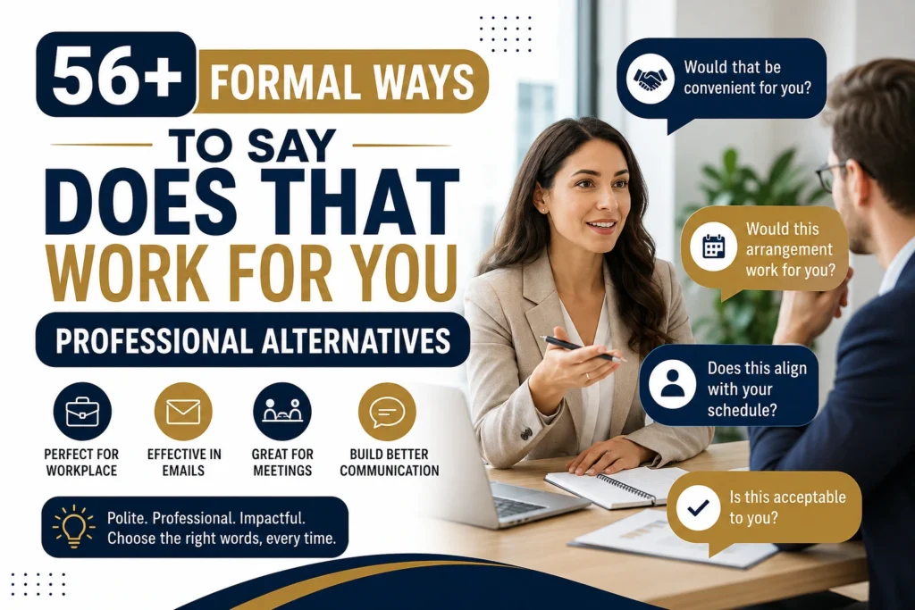 formal ways to say does that work for you