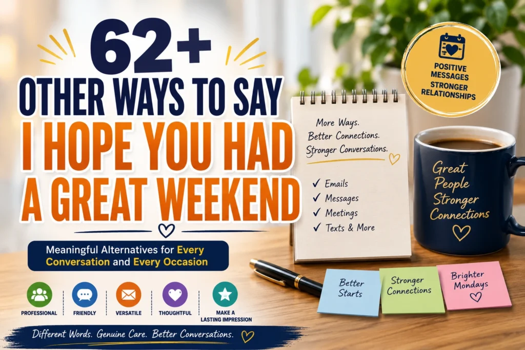 other ways to say i hope you had a great weekend