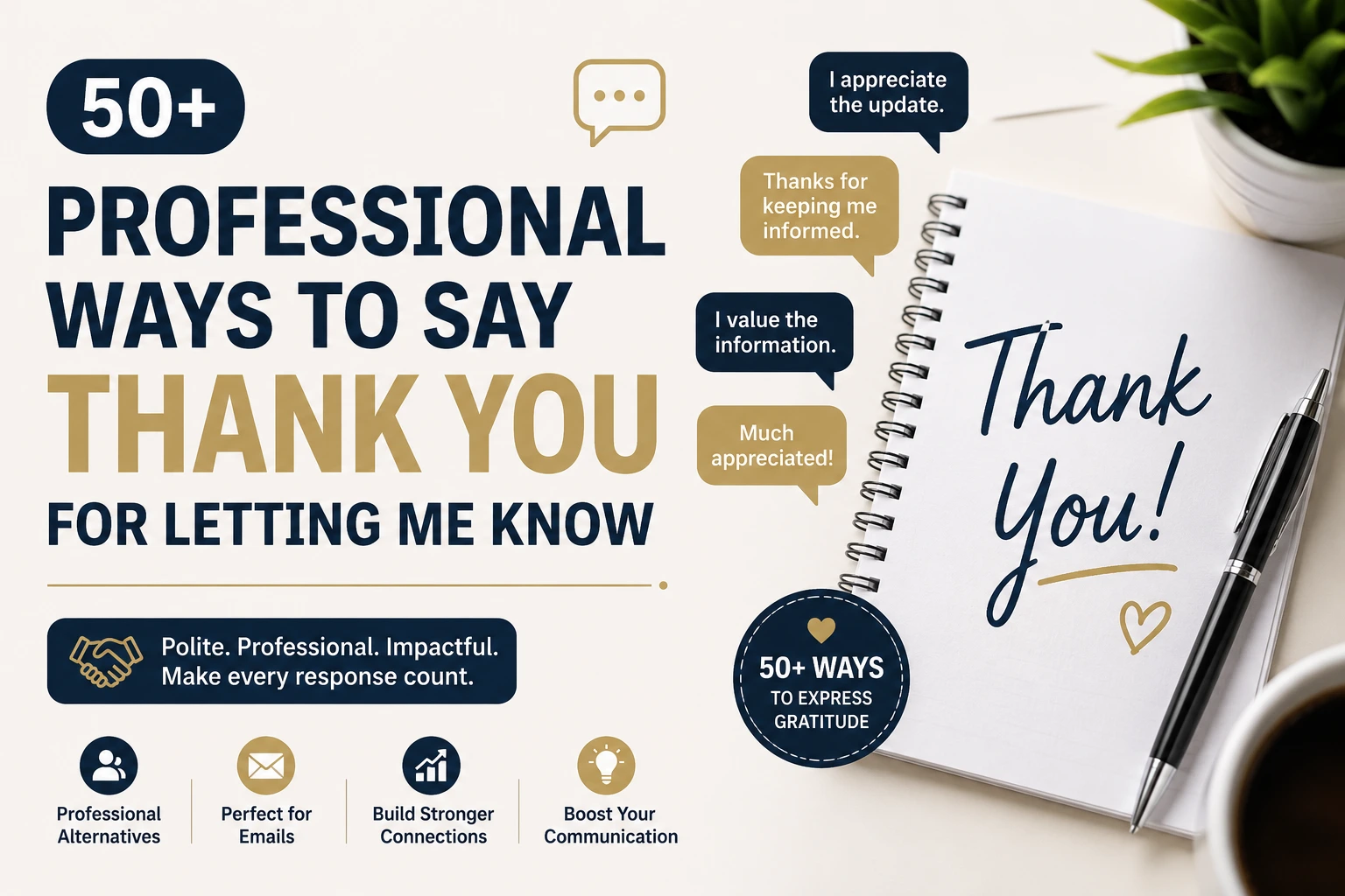 50+ Professional Ways to Say “Thank You for Letting Me Know”